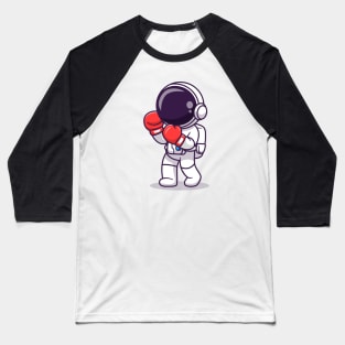 Cute Astronaut Boxing Cartoon Baseball T-Shirt